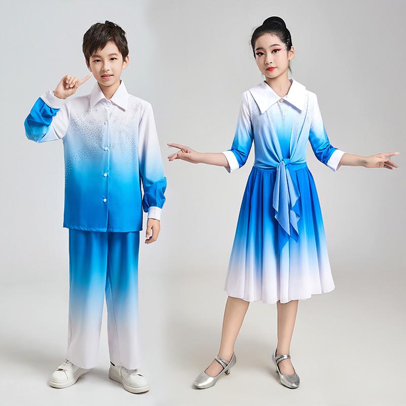 儿童男女大合唱演出服现代舞开场舞演出服连衣裙合唱团舞台服套装