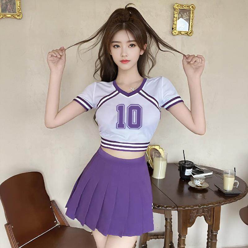 韩版女团爵士舞蹈运动会大学生拉拉队啦啦操团体表演服健美操套装,女装/女士精品,民族服装/舞台装,淘宝优惠券,粉丝福利购,淘宝优惠卷