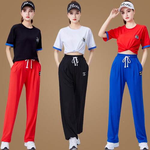 杨萍宽松舞蹈服广场服袖装运动套装丽春舞夏季MJX新款曳步短跳舞