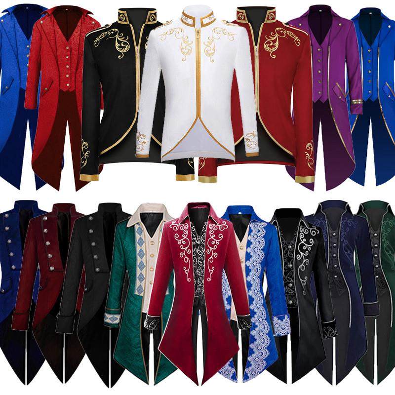 欧式欧洲宫廷贵族王子中世纪复古男士衣服礼服公爵马戏团燕尾服装