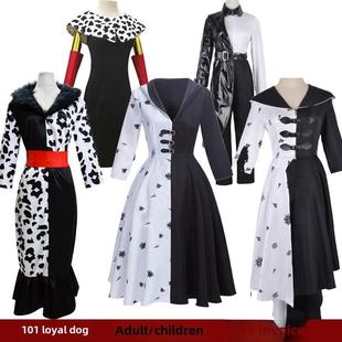 电影101忠诚的狗Cos黑白女巫图书馆埃拉杜维尔角色扮演服装舞台表