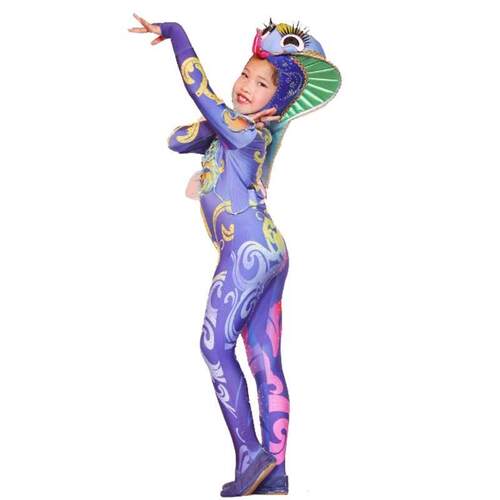 儿童蛇演出服动物卡通造型幼儿学生小蟒蛇小花蛇紧身舞蹈表演服装