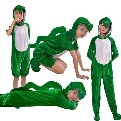 新款儿童动物小蛇演出服装幼儿园亲子舞台表演服青蛇卡通成人服装