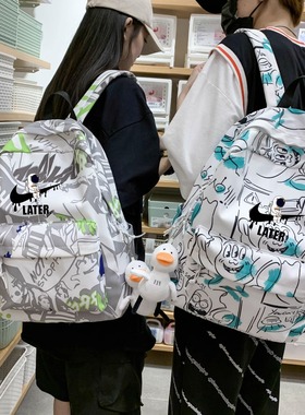 nasa联名款网红太空人双肩包男生背包大学生高中生初中学生书包女