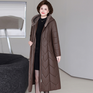 海宁真皮皮衣女新款绵羊皮中长款皮衣水貂毛皮衣棉服妈妈皮衣外套
