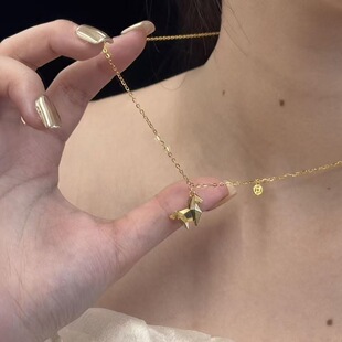 小红书爆款高级感实心马年小木马吊坠手链设计感链毛衣链