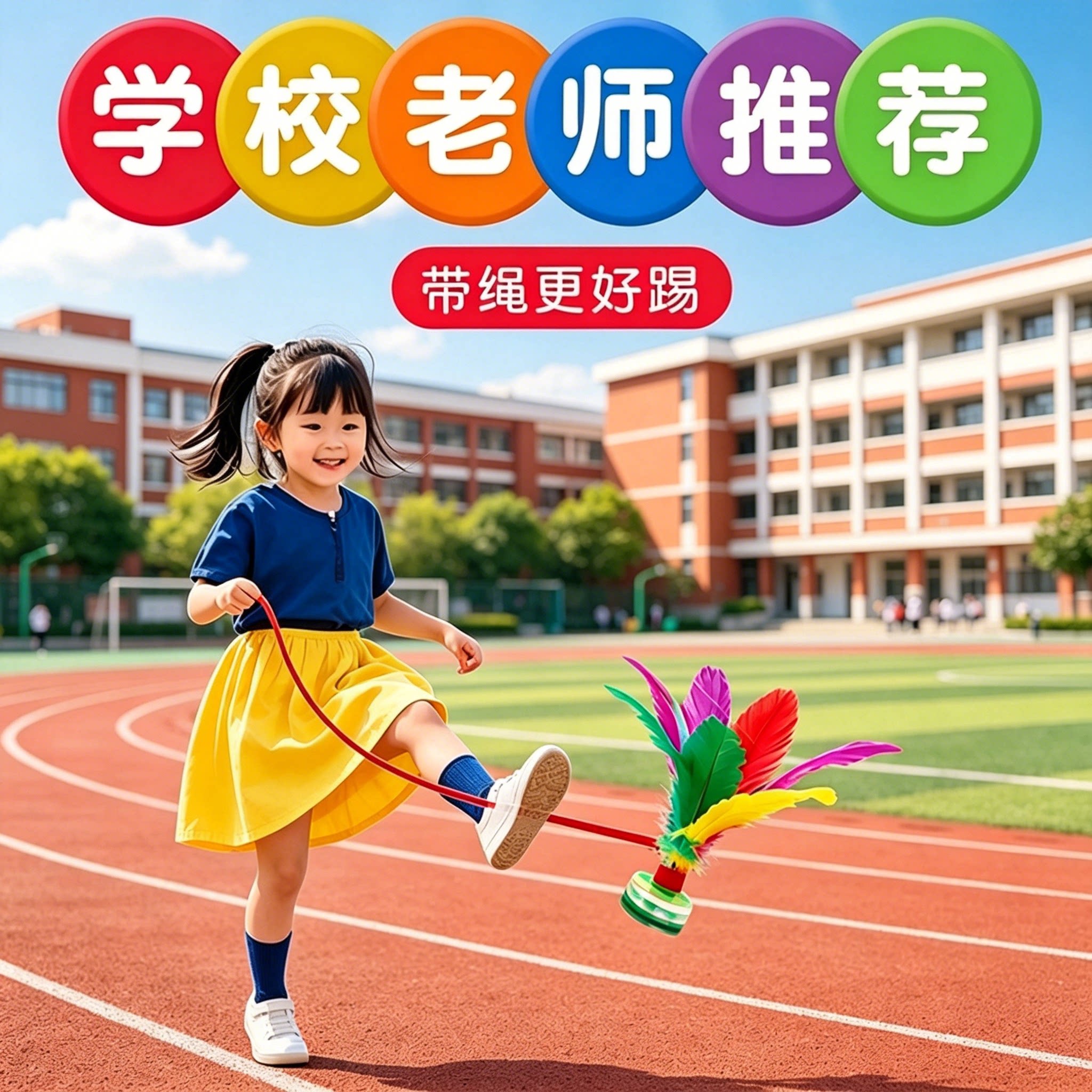 鸡毛毽子带绳儿童初学毽幼儿园比赛学生体育课运动专用成人毽子