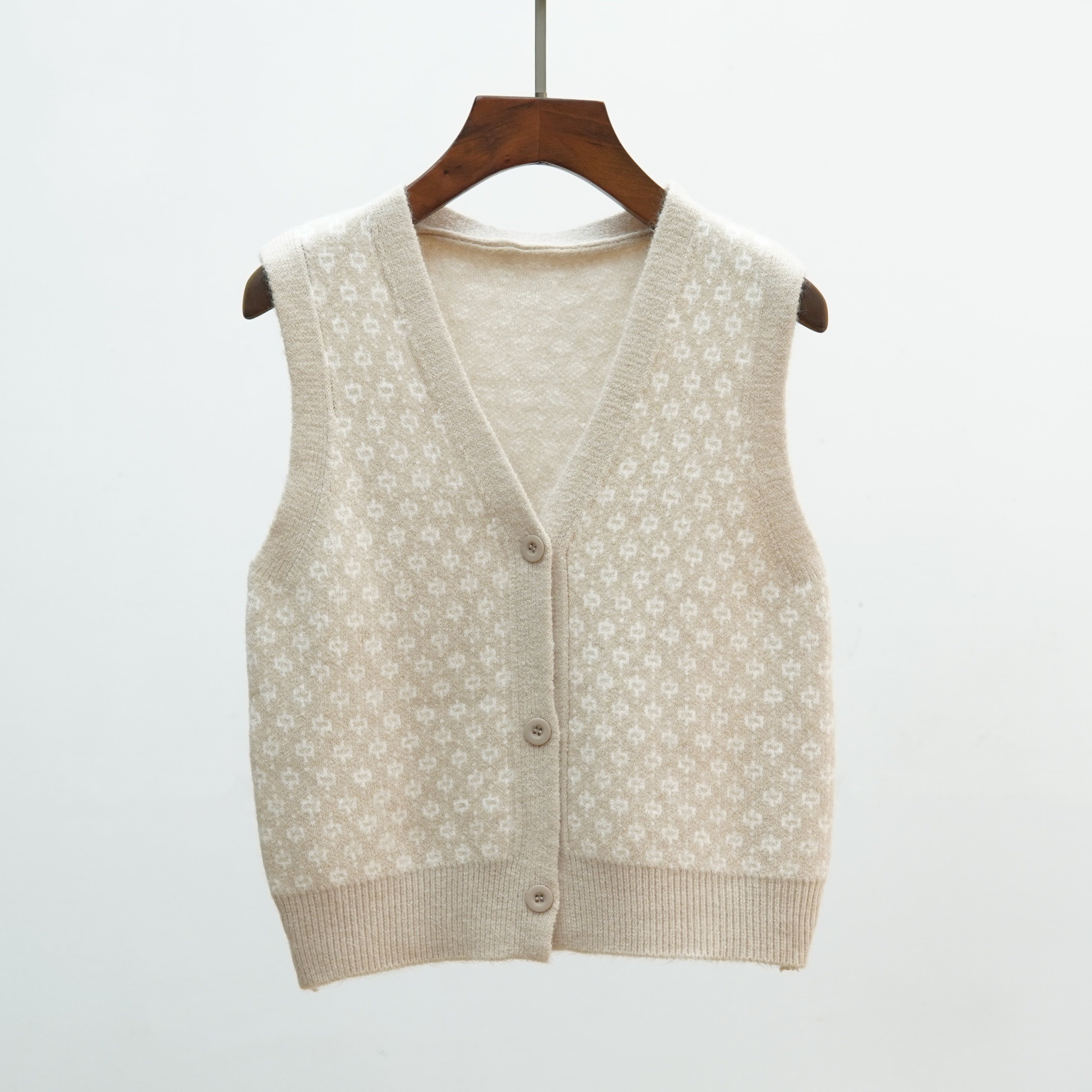 628 2025新款韩版修身短款格子无袖针织马甲背心女叠穿毛衣坎肩