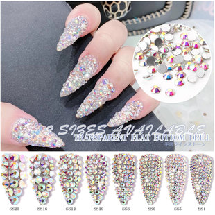 Nail Art Flat Back Crystal Rhinestone Manicure Tip 3D Decora