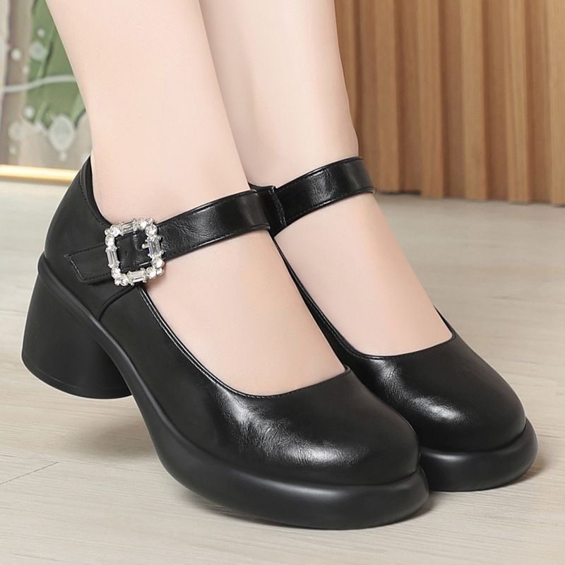 鞋小匠厚底圆头复古小皮鞋一字扣玛丽珍女鞋粗跟软底不累脚透气,女鞋,浅口单鞋,淘宝优惠券,粉丝福利购,淘宝优惠卷