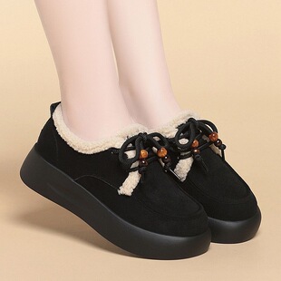 鞋小匠勃肯鞋加绒棉鞋厚底全包保暖厚底女新款秋冬软底不累脚轻便