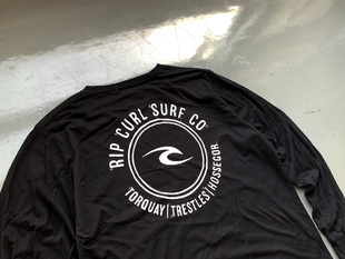 北美冲浪滑板潮牌 洗水做旧圆领全棉宽松打底外穿长袖潮流T恤男