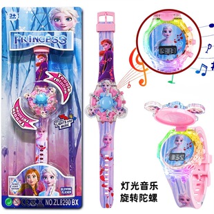 高颜值可爱卡通儿童手表可旋转发光音乐玩具手表男孩女孩创意礼品