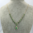 葫芦旦面翡翠9K黄金镶钻莫桑锆石晚装 项套链珠宝首饰镶嵌加工定制