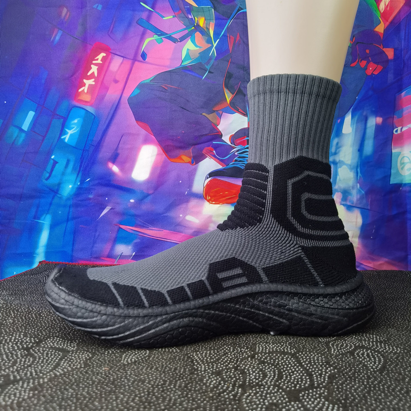 秋款透气真爆米花袜子鞋