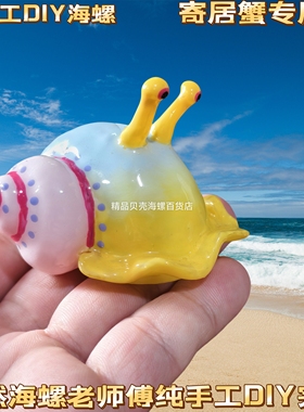纯手工DIY卡通蜗牛海螺壳 寄居蟹专用替换壳水族鱼缸造景螺壳成品