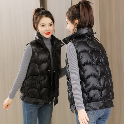 亮面免洗羽绒棉马甲棉坎肩女