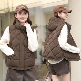 2025年新款羽绒棉马甲女短款加厚保暖百搭小个子外穿坎肩背心外套
