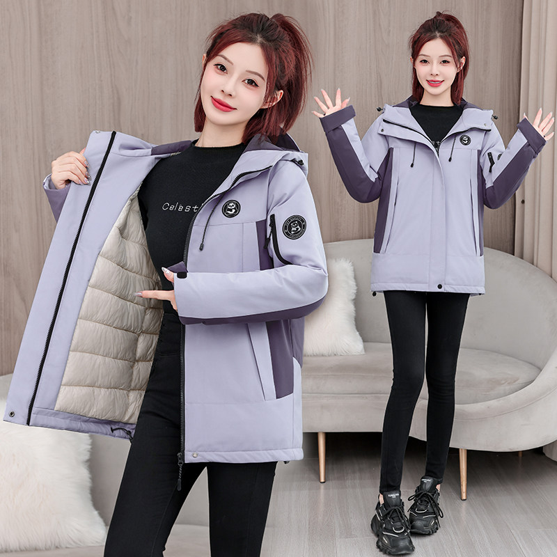 2026女短款加厚连帽羽绒棉服