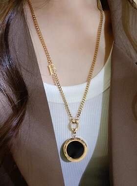 罗马数字毛衣链女轻奢高级感气质秋冬长款项链配饰锁骨挂件简约