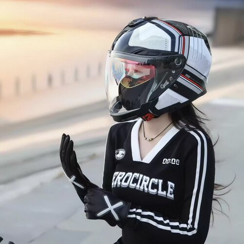 CYRIL赛罗R18摩托车头盔四分之三盔3/4夏季男女踏板车3C机车半盔