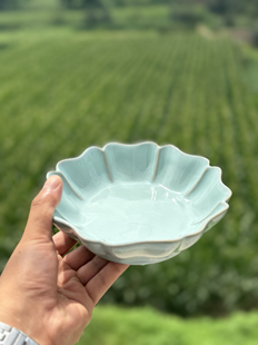 朱文立汝窑天青釉芙蓉盘玛瑙釉支钉烧蝉翼纹开片壶承传世汝窑复烧