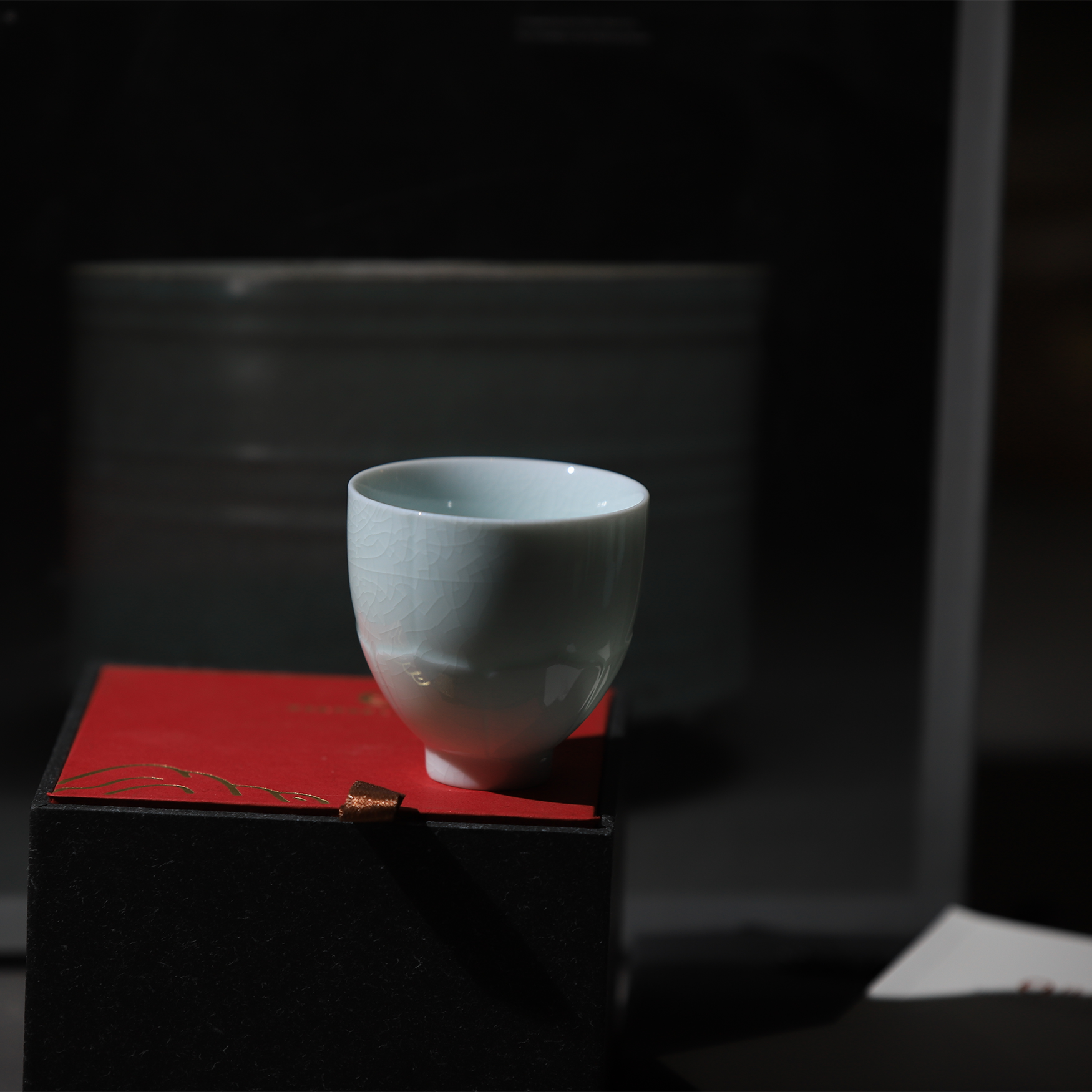 李廷怀汝瓷天青釉花纹主人杯品茗杯廷怀窑汝窑