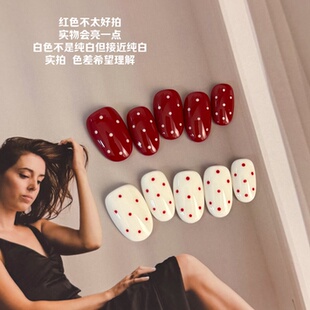 MUZINAIL· 纯手工定制美甲海莉月光粉美甲爆闪轻奢 红包波点