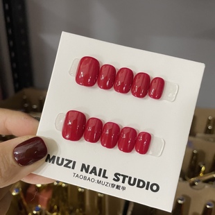 手工定制美甲纯色显白秋冬新款 MUZI穿戴甲