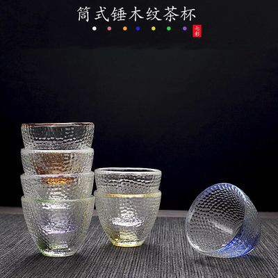 锤纹水晶玻璃透明耐热个人小茶杯