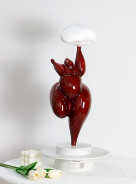 玻璃钢装饰现代客厅胖妞举云朵