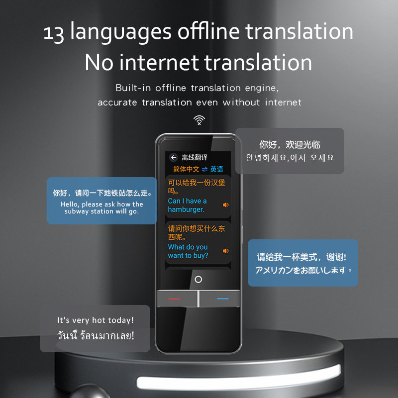 AI 지능형 음성 번역기 동시 통역 사진 번역 펜 오프라인 대화 번역기 139개 언어 F6