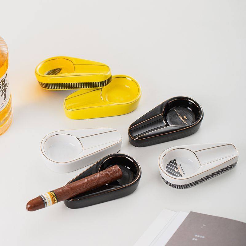 陶瓷雪茄烟灰缸创意个性时尚迷你烟灰缸便携式家用办公室装饰专用