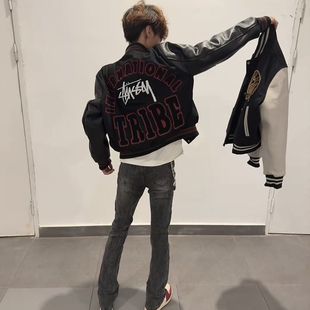 2025新款夹棉加厚外套棒球服春季美式嘻哈夹克vibe男女款情侣潮牌