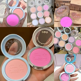 JILLLEEN单色柔雾腮红哑光显白低饱和蜜桃粉嫩腮紫氛围膨胀色提亮