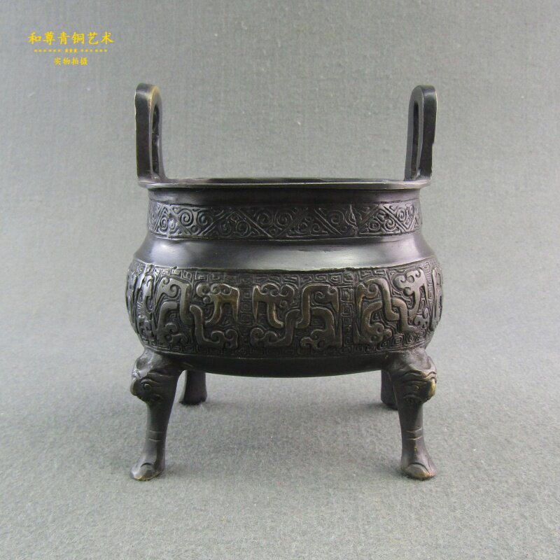 仿古青铜器小鼎包邮复古怀旧家居摆件工艺礼品古典装修大堂装饰
