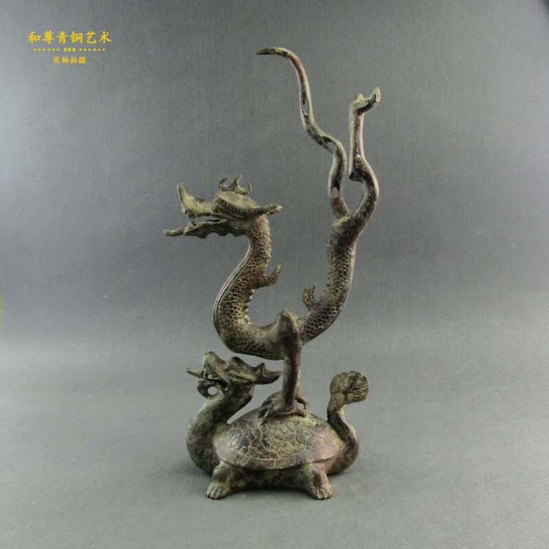 仿古青铜器龙龟工艺礼品家居摆件桌面摆设包邮东方青龙别墅装修