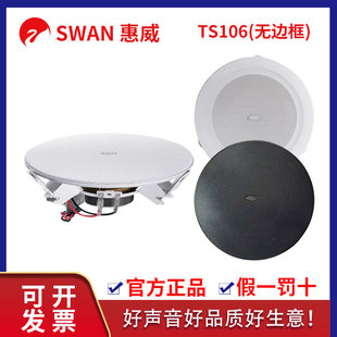 Hivi TS106无边框10W定压吸顶吊顶广播喇叭全频背景音乐音响 惠威