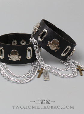 骷髅铁链条手环金属手链腕带饰品