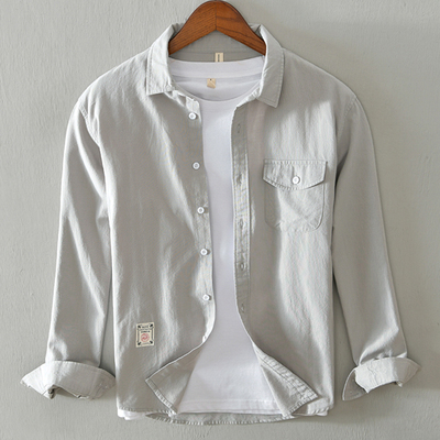 日系衬衫长袖休闲百搭青年宽松潮