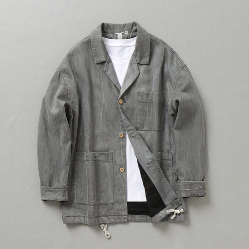 男士休闲翻领外套2024秋季新款