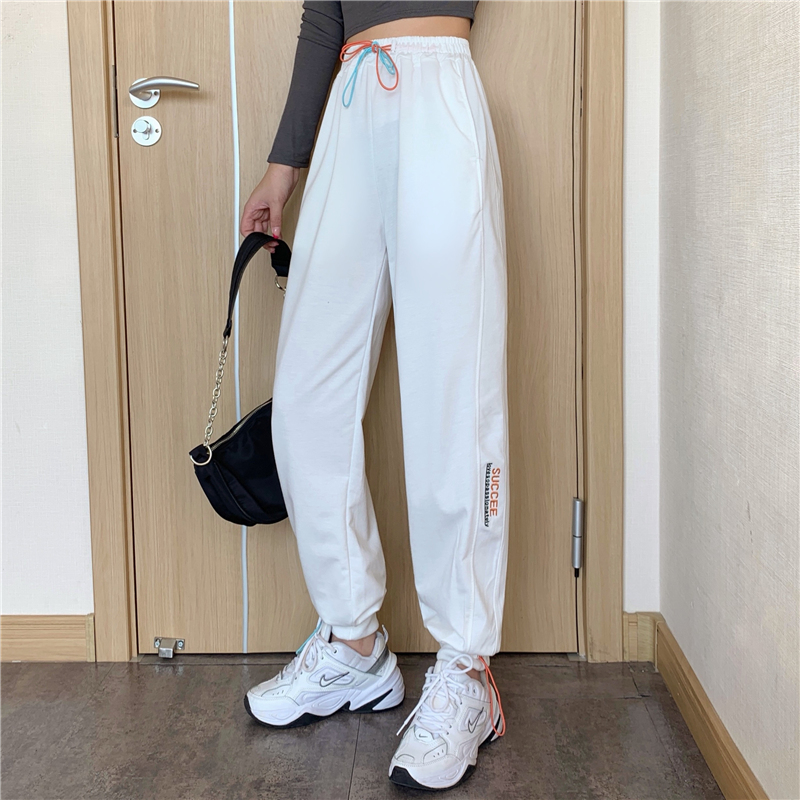Women's sports pants women's loose corset instrendy new style Harlem pants casual thin