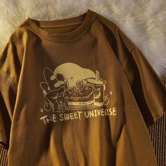 實拍原創 古着vintage純棉短袖t恤女寬鬆韓版ins潮原宿風半袖上衣