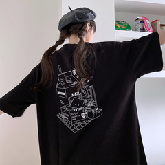 實拍 短袖t恤女夏季新款潮ins韓版學生寬鬆體恤設計感小眾上衣
