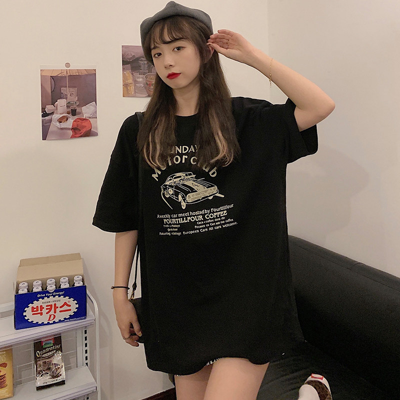 Real shot short sleeve T-shirt women's new Korean loose bottomed top
