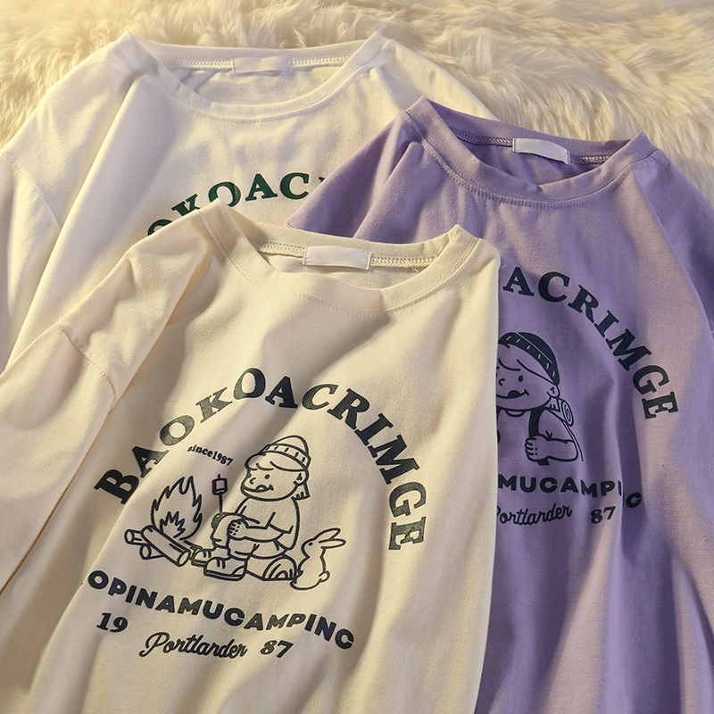 Real shot short sleeve T-shirt women's summer 2021 new Korean round neck student top large women's clothing