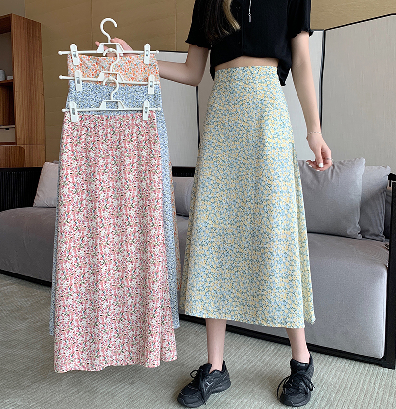 Women's real half length skirt summer thin new fashion loose Korean chiffon long skirt large women's dress