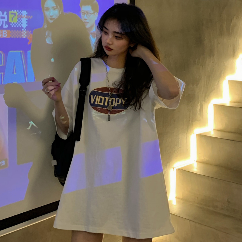 實拍 ins超火短袖t恤女夏季韓版寬鬆bf慵懶風打底衫上衣潮