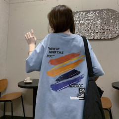 實拍 字母印花短袖上衣女