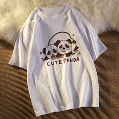 Real shot original cotton short sleeve T-shirt women loose Korean ins fashion Harajuku Japanese half sleeve top